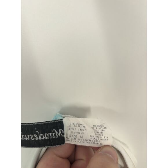 Miraclesuit One Piece Swimsuit Colorblock Aqua Teal Size 12 Slimming Beach - Picture 4 of 4